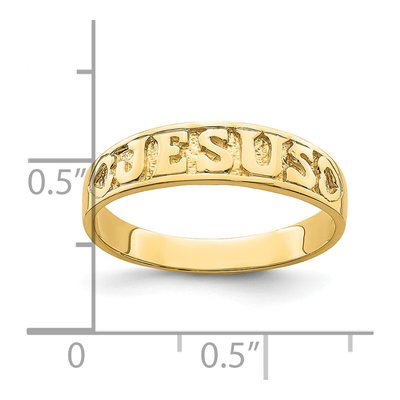 14K Yellow Gold Jesus Hearts Ring – view 5