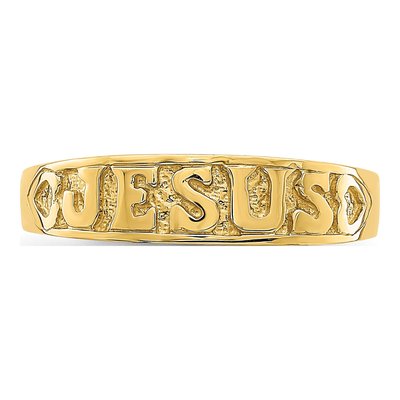 14K Yellow Gold Jesus Hearts Ring – view 6
