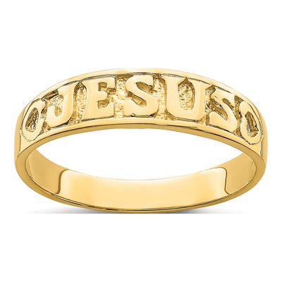 14K Yellow Gold Jesus Hearts Ring