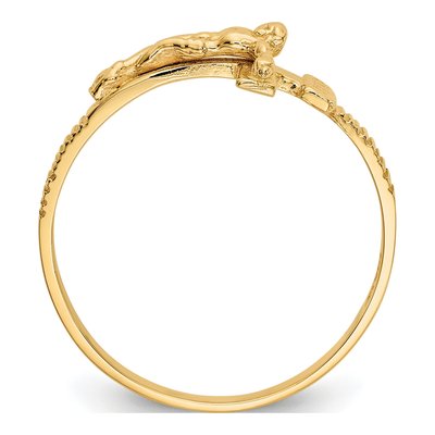 14K Yellow Gold Crucifix Ring – view 2