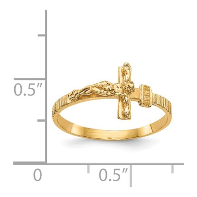 14K Yellow Gold Crucifix Ring – view 4