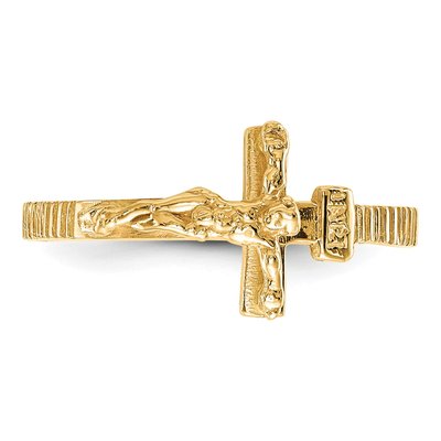 14K Yellow Gold Crucifix Ring – view 5