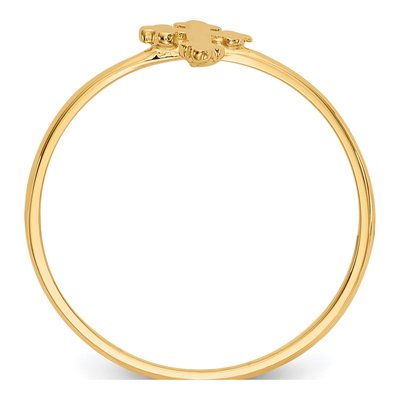 14K Yellow Gold Cross Ring – view 3