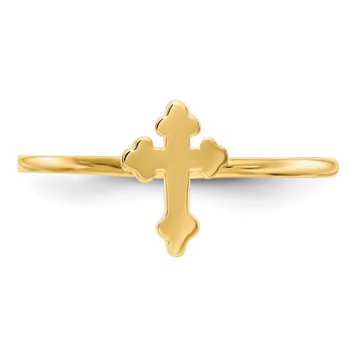14K Yellow Gold Cross Ring – view 6