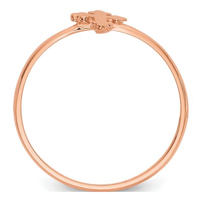 14K Rose Gold Cross Ring – view 2