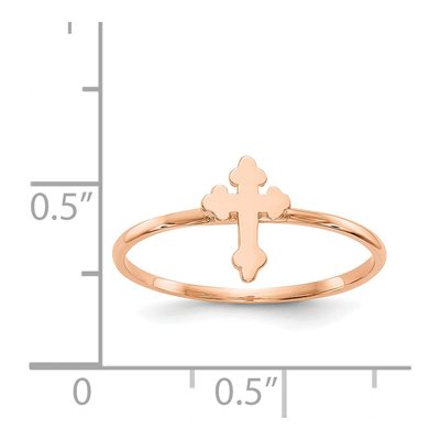 14K Rose Gold Cross Ring – view 4