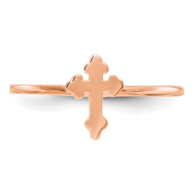 14K Rose Gold Cross Ring – view 5