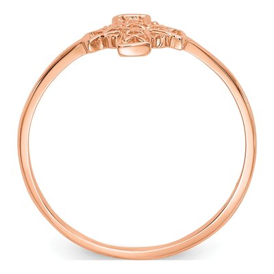 14K Rose Gold Celtic Knot Cross Ring – view 3
