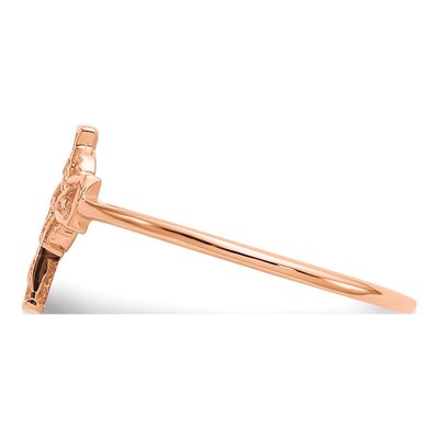14K Rose Gold Celtic Knot Cross Ring – view 4
