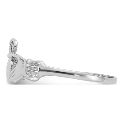 14K White Gold Claddagh Ring – view 4