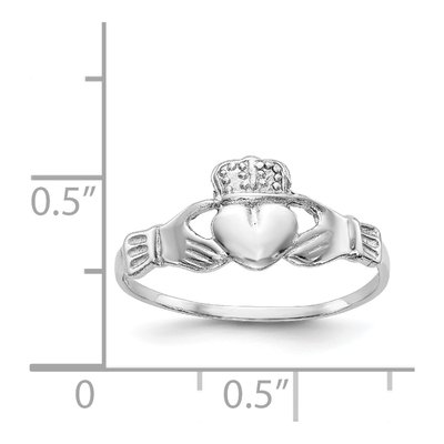 14K White Gold Claddagh Ring – view 5