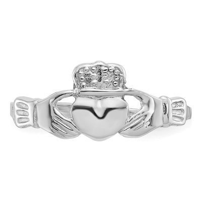 14K White Gold Claddagh Ring – view 6