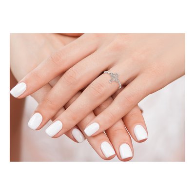 14K White Gold Celtic Knot Cross Ring – view 7