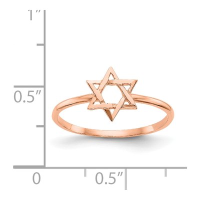 14K Rose Gold Star of David Ring – view 5
