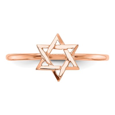 14K Rose Gold Star of David Ring – view 6