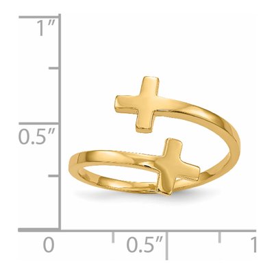 14K Yellow Gold Double Cross Bypass Ring – view 6