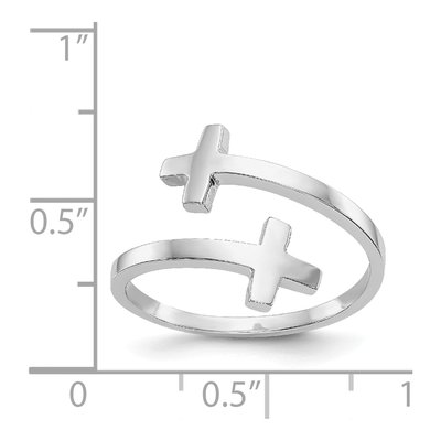 14K White Gold Double Cross Bypass Ring – view 5