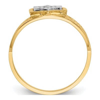 14K Two-Tone Gold Star of David Ring – view 3
