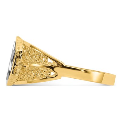 14K Two-Tone Gold Star of David Ring – view 4