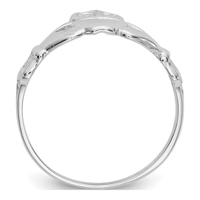 14K White Gold Claddagh Ring – view 3