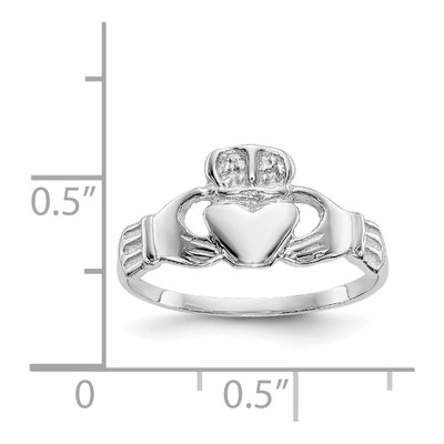 14K White Gold Claddagh Ring – view 4