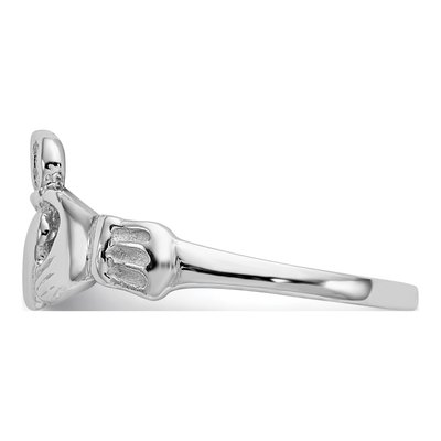 14K White Gold Claddagh Ring – view 5