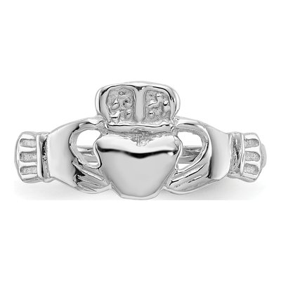 14K White Gold Claddagh Ring – view 6