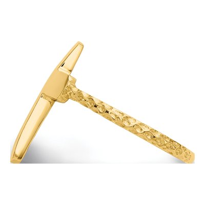 14K Yellow Gold Textured Cross Ring – view 4