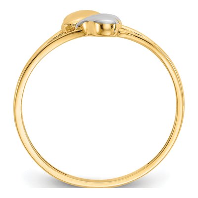 14K Yellow Gold Double Heart Ring – view 3