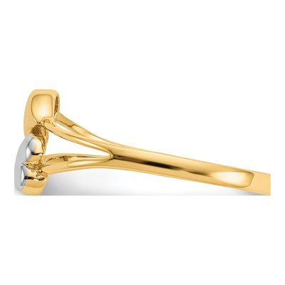 14K Yellow Gold Double Heart Ring – view 4