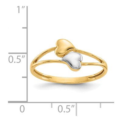 14K Yellow Gold Double Heart Ring – view 5