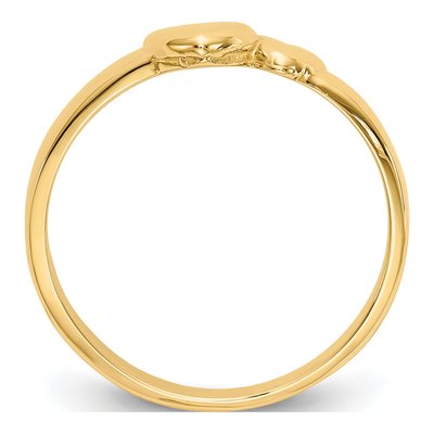 14K Yellow Gold Adjoining Hearts Ring – view 3