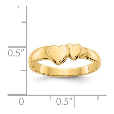 14K Yellow Gold Adjoining Hearts Ring – view 5