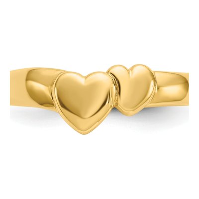 14K Yellow Gold Adjoining Hearts Ring – view 6