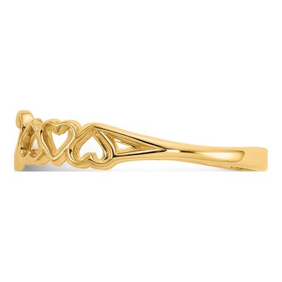 14K Yellow Gold Hearts Ring – view 4