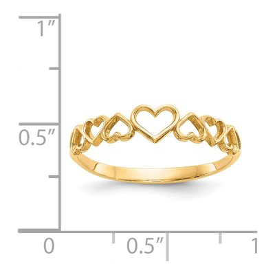 14K Yellow Gold Hearts Ring – view 5