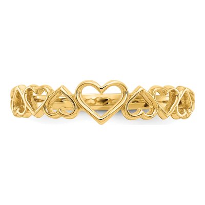 14K Yellow Gold Hearts Ring – view 6