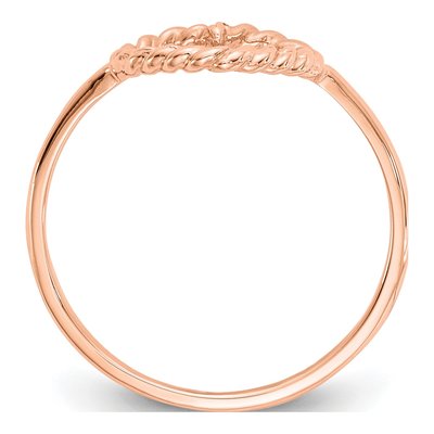 14K Rose Gold Twisted Heart Ring – view 3