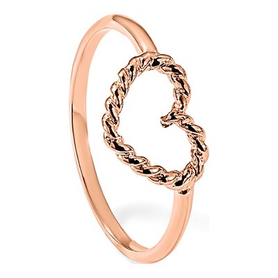 14K Rose Gold Twisted Heart Ring – view 8