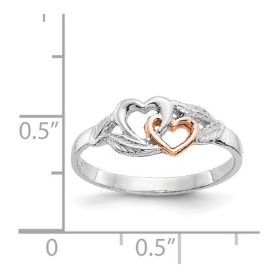 14K White Gold Hearts Leaves Ring – view 5