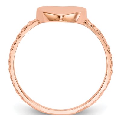 14K Rose Gold Textured Heart Ring – view 3