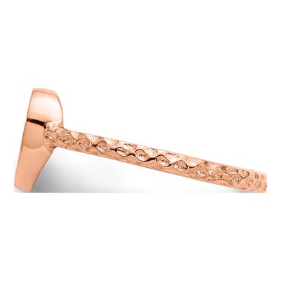 14K Rose Gold Textured Heart Ring – view 4