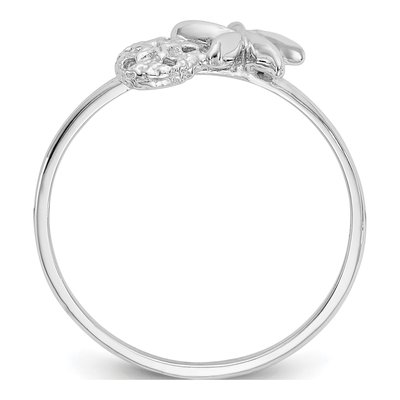 14K White Gold Starfish Sand Dollar Ring – view 3