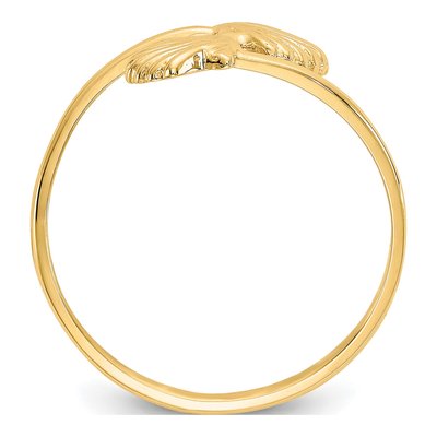 14K Yellow Gold Shells Bypass Ring – view 3