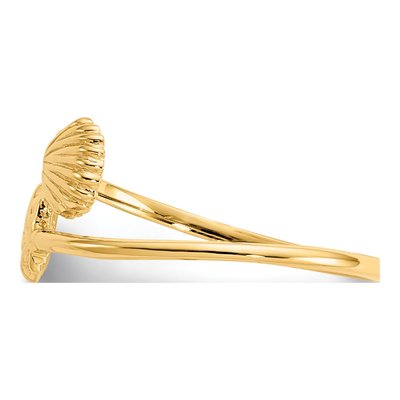 14K Yellow Gold Shells Bypass Ring – view 4