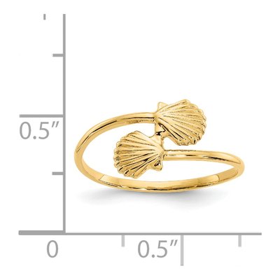 14K Yellow Gold Shells Bypass Ring – view 5