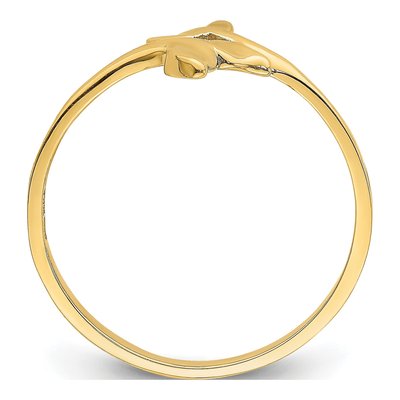 14K Yellow Gold Double Whale Tails Bypass Ring – view 3