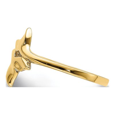 14K Yellow Gold Double Whale Tails Bypass Ring – view 4