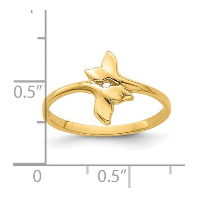 14K Yellow Gold Double Whale Tails Bypass Ring – view 5