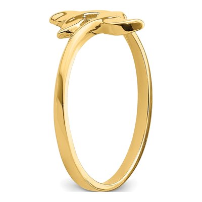 14K Yellow Gold Double Whale Tails Bypass Ring – view 8